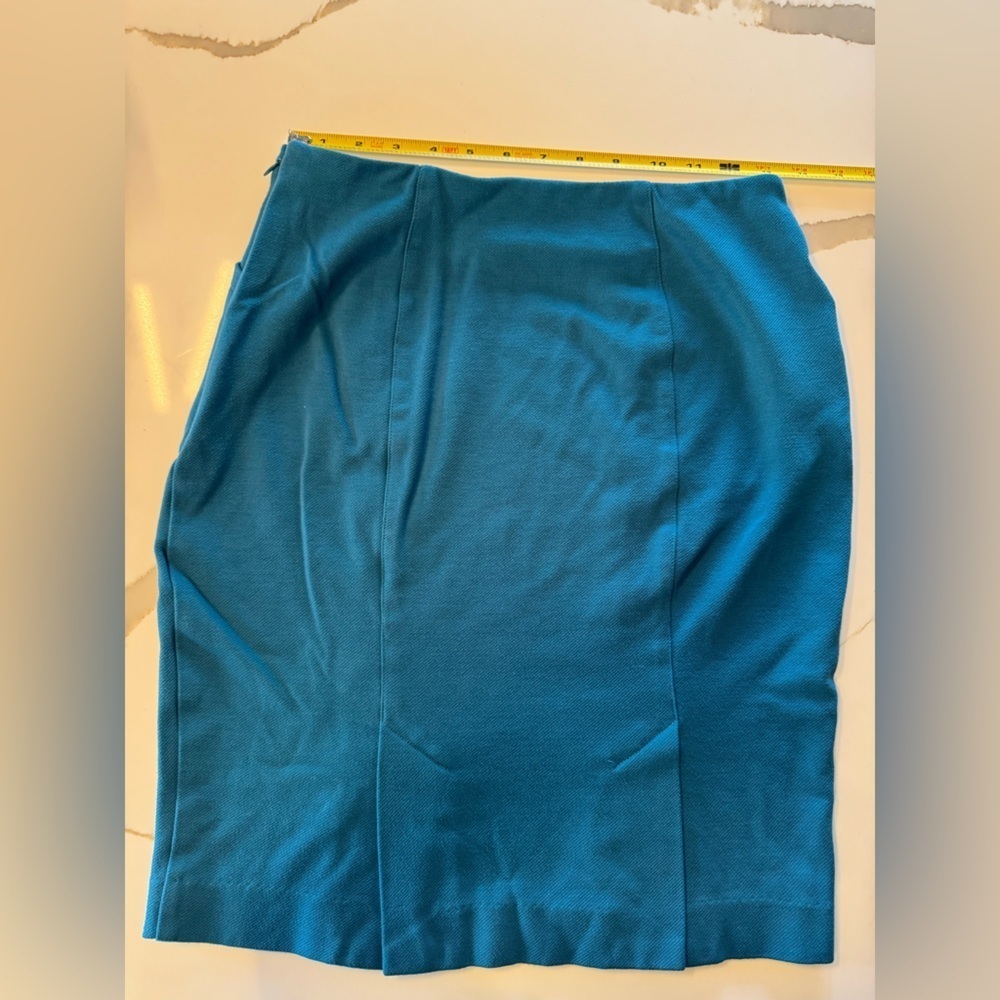 CAbi Sigourney Pencil Skirt - Cerulean Blue - Stretch Knit - Sz 2 - Picture 2 of 6